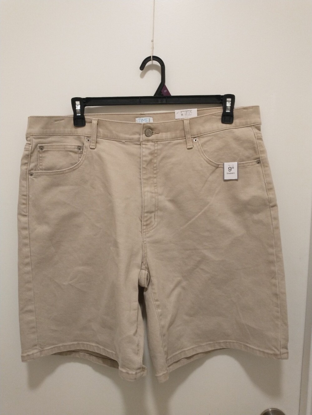 Time and Tre Women's Size 20 High Rise Denim Tan Wash Bermuda Shorts 9” Inseam